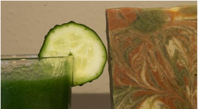 Elaboración natural jabón jabón de pepino
