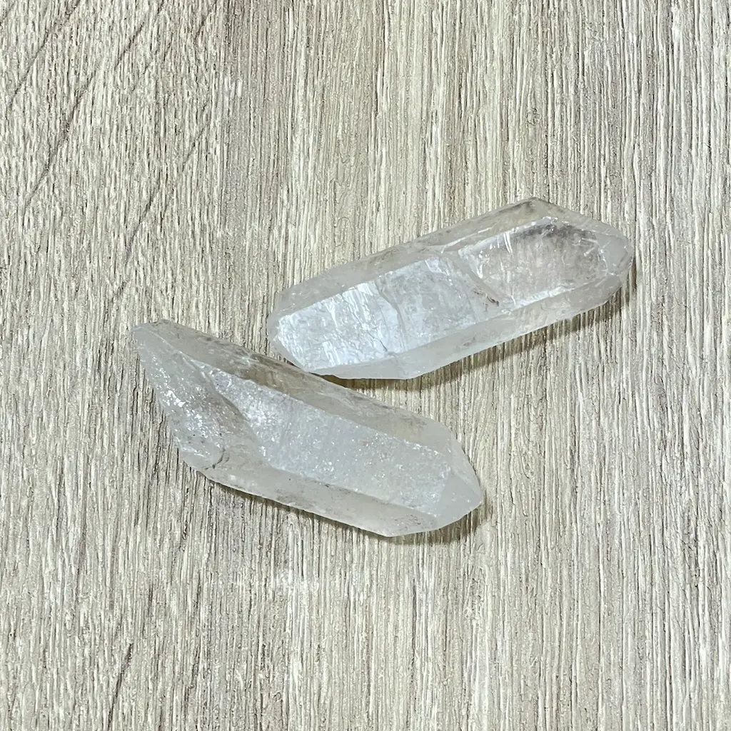 Puntas Cuarzo cristal roca natural (Brasil) 2 uds. 60/70 gr