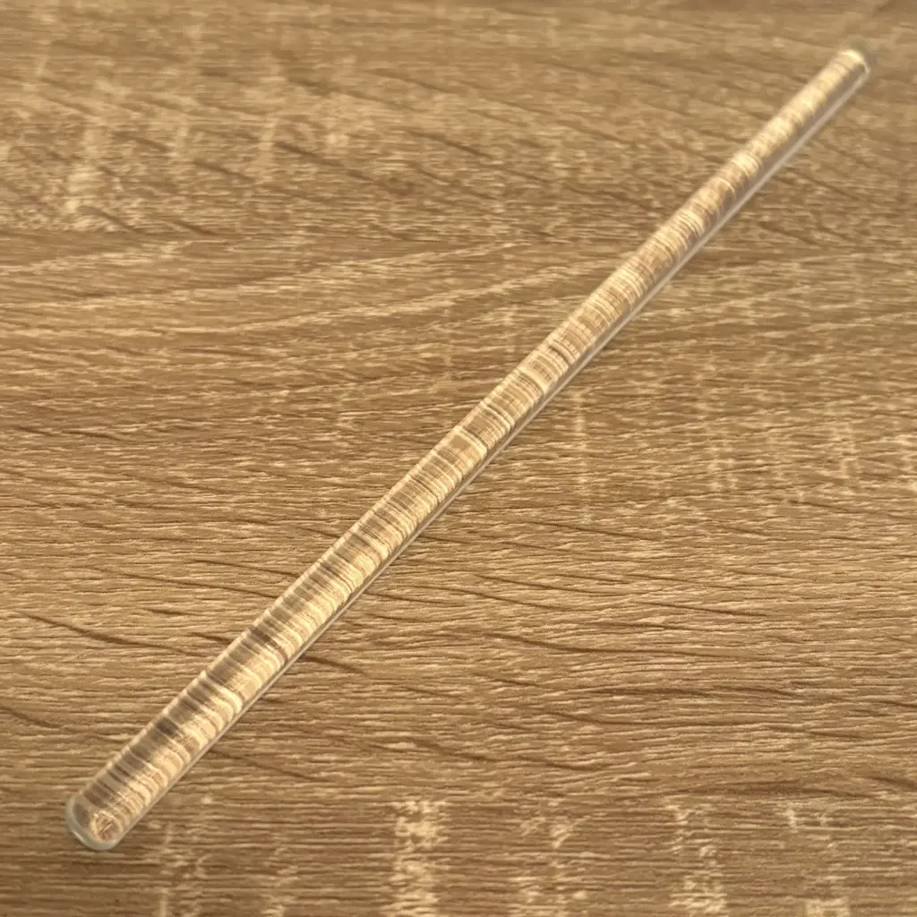 Varilla de vidrio para agitación con bordes redondeados 7mmx200mm