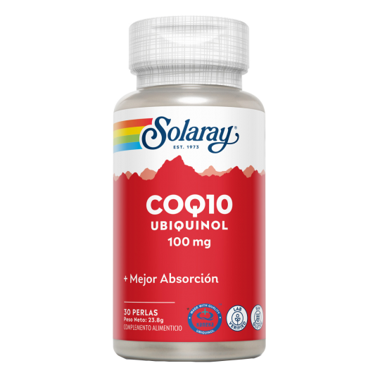CoQ10 Ubiquinol 100 mg 30 perlas Solaray