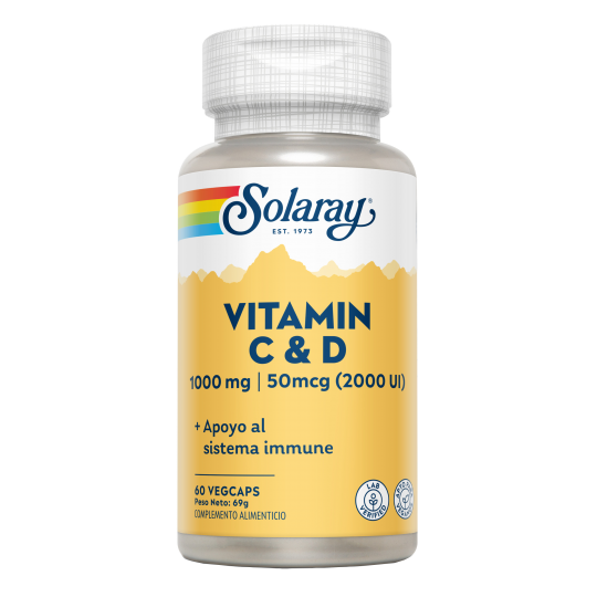 Vitamin C &amp; D 60 caps. Solaray