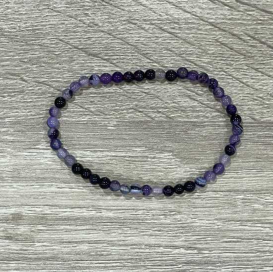 Pulsera Ágata lila 4 mm