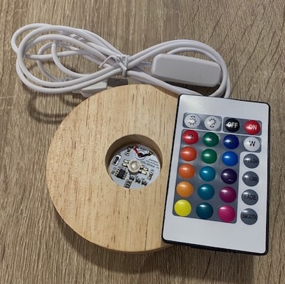 Base led multicolor madera 10 cm