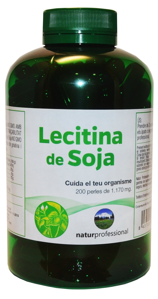 Suplemento dietético Lecitina de soja 200 perlas de 1200 mg