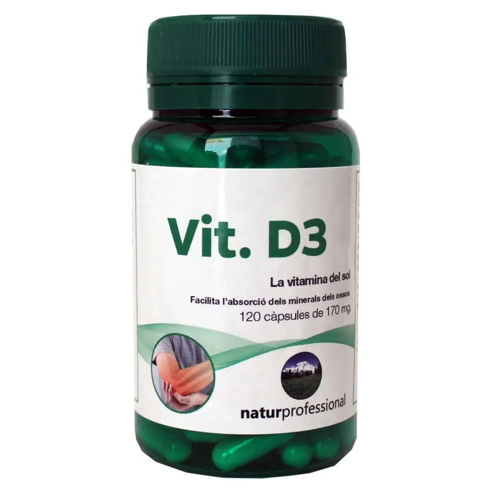 Suplemento dietético Vitamina D3 120 cápsulas de 170 mg.