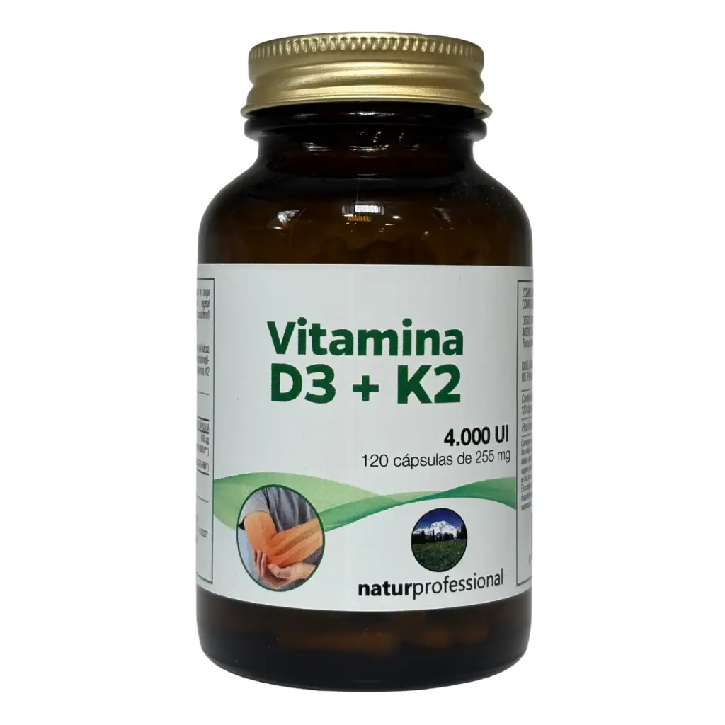 Suplemento dietético Vitamina D3+K2 120 cap, de 4000 ui.