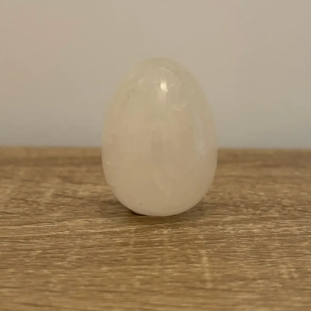 Huevo Cuarzo blanco 35x50 mm perforado