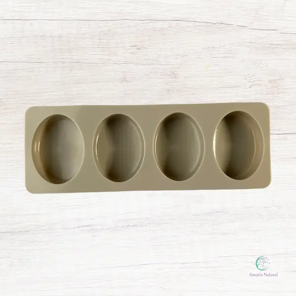 Molde  silicona 4 jabones ovalado