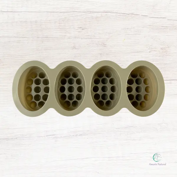 Molde de silicona para 4 jabones masaje