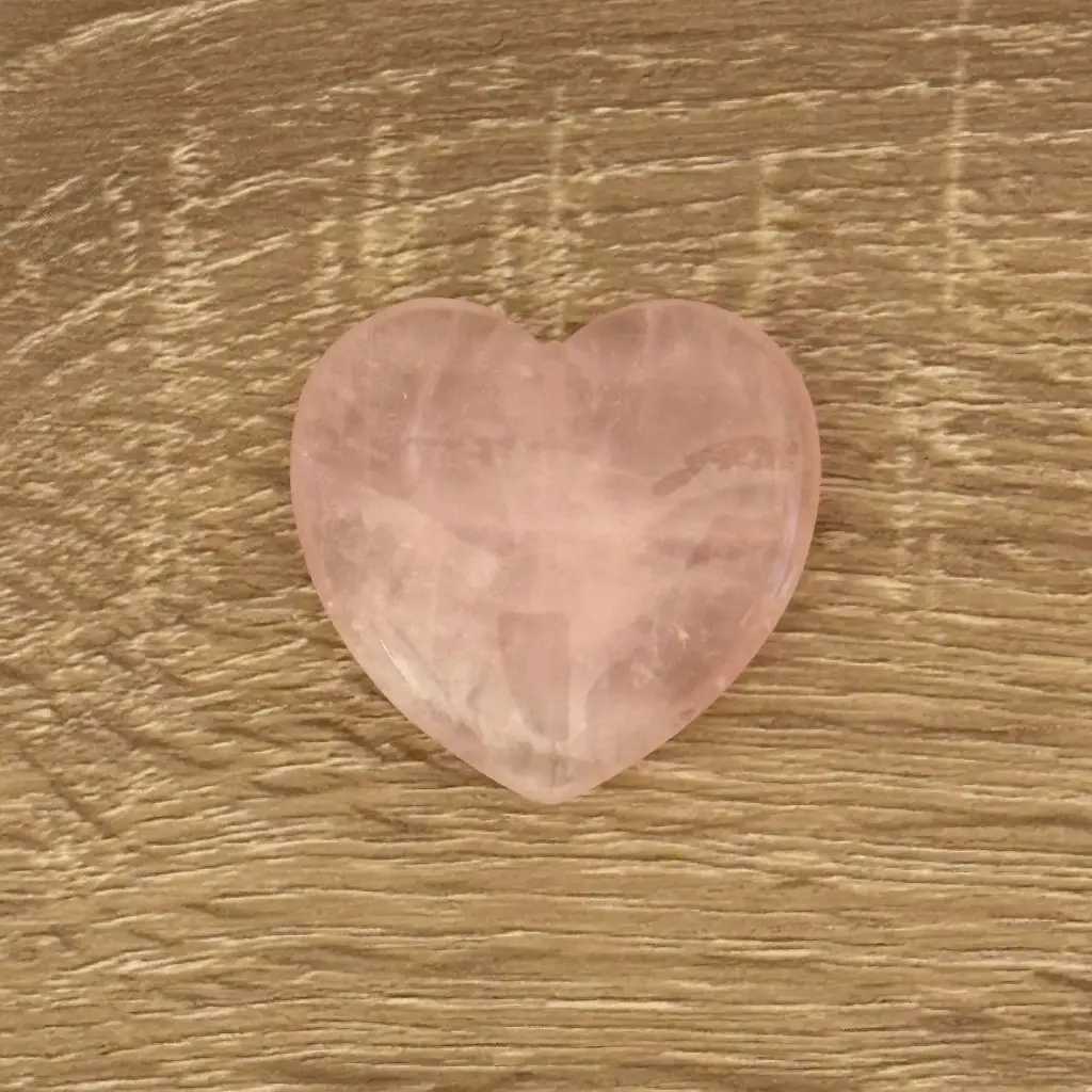 Corazón plano  Cuarzo rosa 