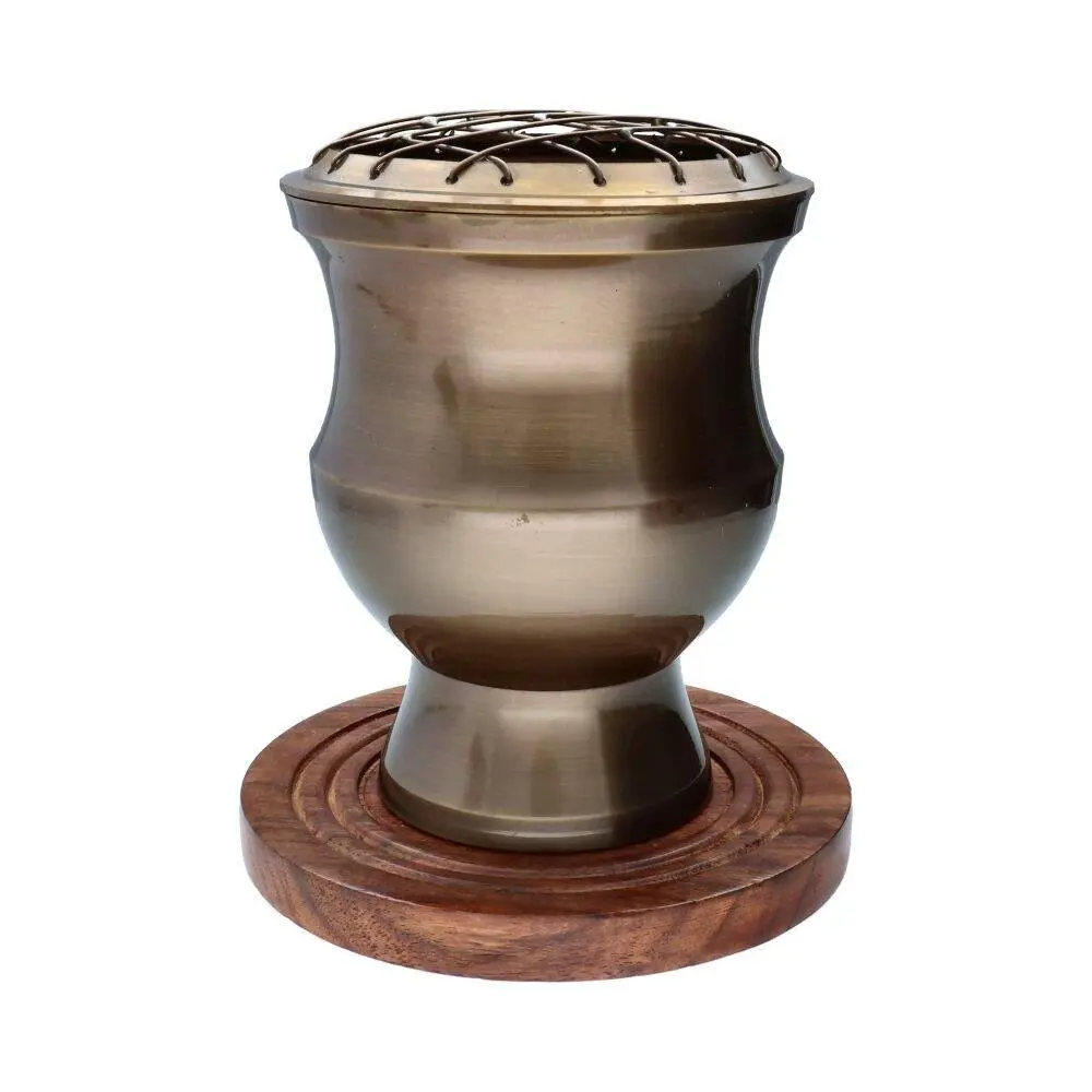 Incensario Grande de Rejilla en Bronce Envejecido