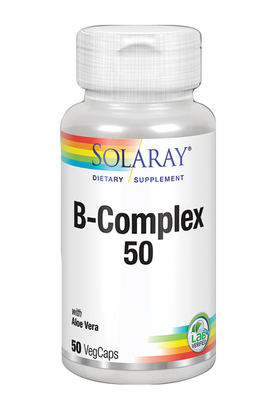B Complex 50, 50 vegecaps. Solaray