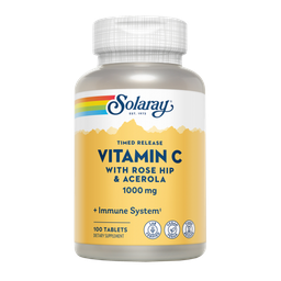 [PD100] Vitamina C 1000mg Rose hip &amp; Acerola 100 tabletas Solaray