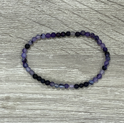 [MI037] Pulsera bola 4 mm ágata lila