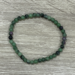 [MI042] Pulsera bola 4 mm rubí con zoisita