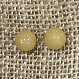 [MI041] Pendiente bola 8 mm calcita amarilla