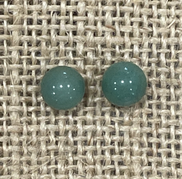 [MI044] Pendiente bola 8mm aventurina verde