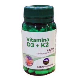 [NP037] Suplemento dietético Vitamina D3+K2 120 cap, de 4000 ui.