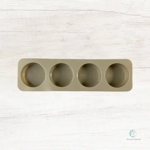 [MO012] Molde de silicona para 4 jabones circulares