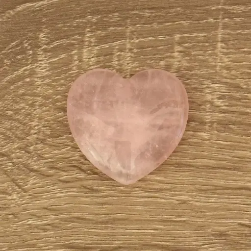 [MI380] Corazón plano  Cuarzo rosa