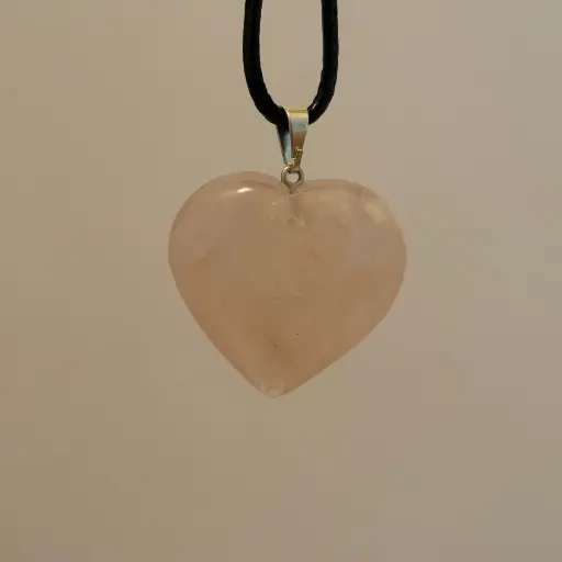 [MI375] Colgante corazón Cuarzo rosa