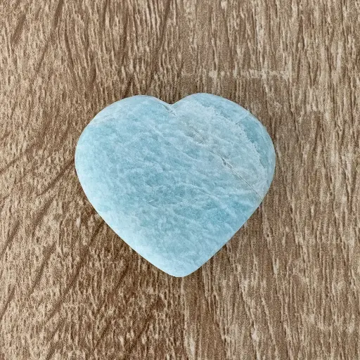[MI235] Corazón  plano de Amazonita