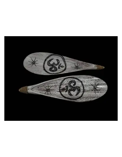 [NO015] Inciensario de hoja de coco om blanco